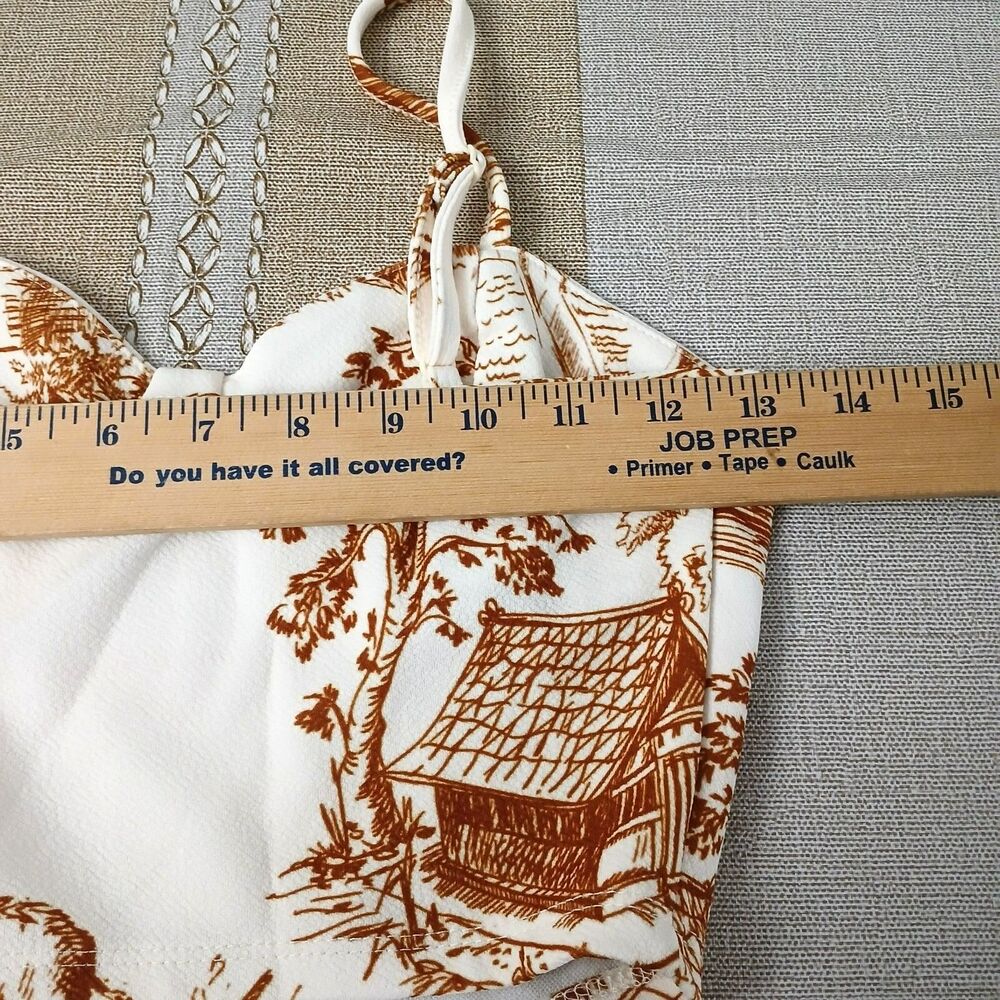 Women's XS Bustier Tank Crop Top Summer Clubbing Sexy Asian Adjustable Straps - Picture 4 of 7
